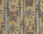 Tan brown toile fabric Schumacher Greeff Child's Play 3yds, 10"