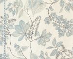Fall nature fabric blue flowers leaves butterfly bugs