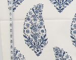 Blue floral paisley fabric Remnant- 1 yd