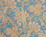 Indienne blue paisley fabric mosaic watercolor