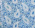 Delft blue paisley floral fabric