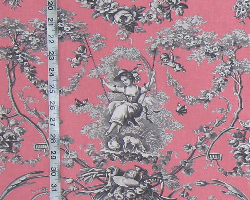 French angel toile fabric violet pink stripe from Brick House Fabric:  Novelty Fabric