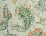 Orange green Colonial fabric Indienne leaf Remnant- 24"