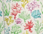 Coral fabric red purple yellow watercolor ocean