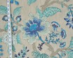 Blue aqua floral indienne fabric