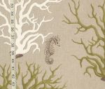 Green coral fabric seahorse