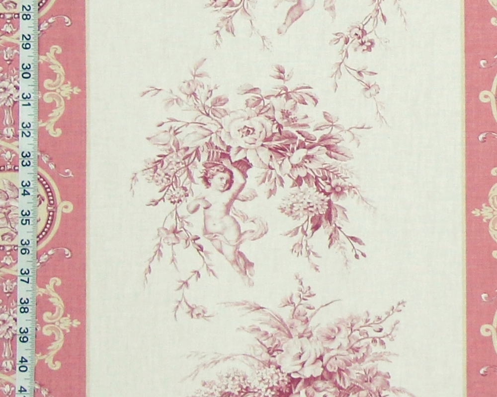 French angel toile fabric violet pink stripe from Brick House Fabric:  Novelty Fabric