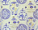 Blue Asian porcelain fabric ginger jars plates vases