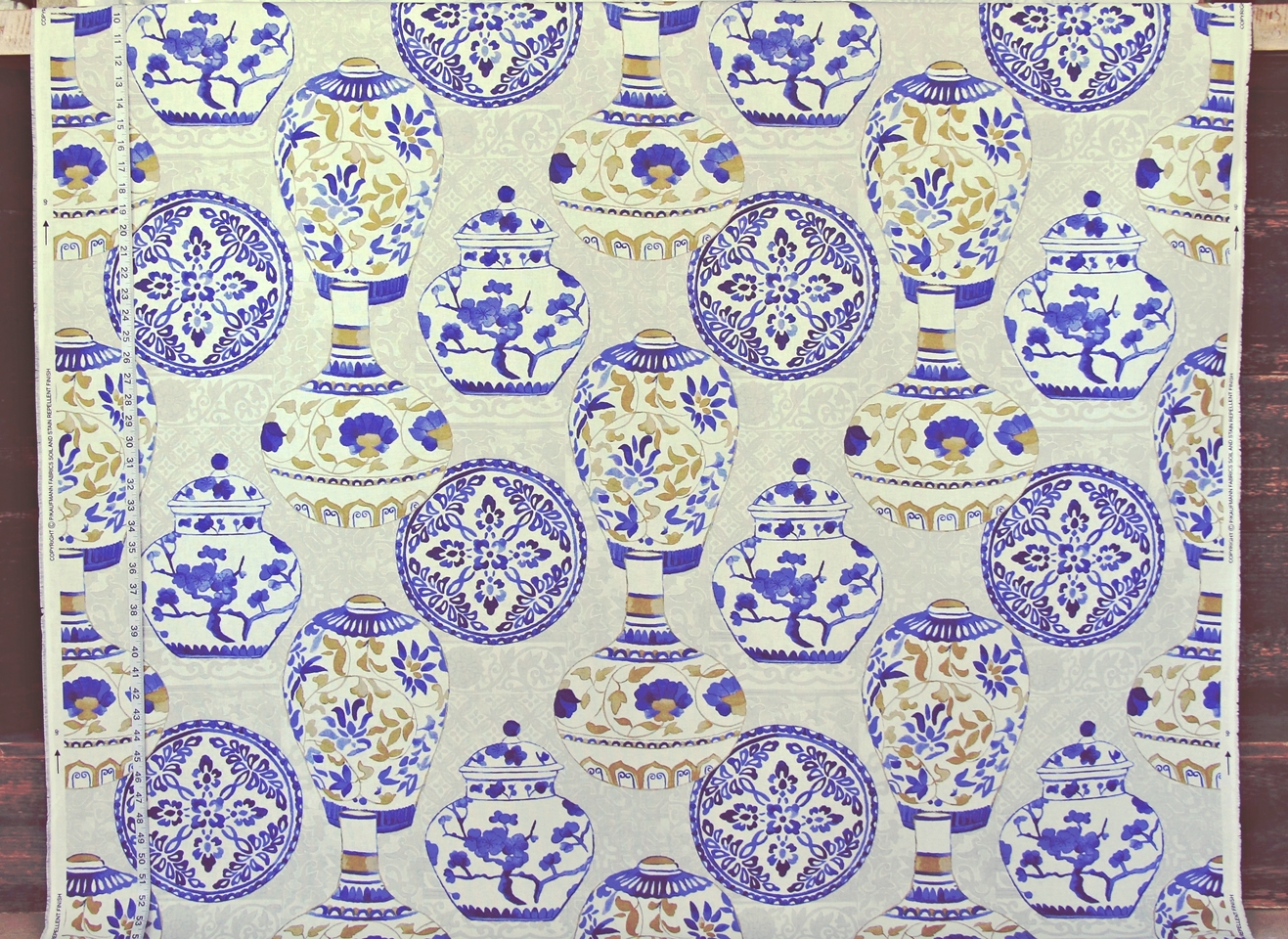 Pink Asian Porcelain Fabric, Blue Porcelain Fabric | Brickhouse Fabrics