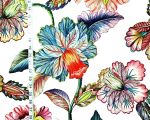 Tropical floral fabric bold