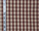 Brown tan checked fabric gingham tea stained Espresso FLAWED- 36"
