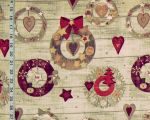 Christmas cookie wreath fabric winter hearts cabin decor