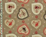 Deer heart fabric winter snowflake plaid chalet cabin lodge decorating