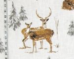 Winter deer fabric forest trees nature