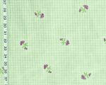 Clarence House Fabric embroidered silk taffeta purple flower aqua plaid Tropo