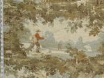 Fishing toile fabric duck hunting vintage look linen