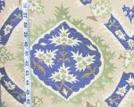 Blue floral fabric upholstery Clarence House Middleton lampas