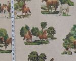 Horse and hound fabric fields trees