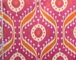Clarence House fabric tribal violet orange ikat linen Tagore