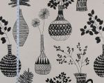 Retro mid-century home decorating fabric Scandinavian modern graphic