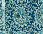 Turquoise blue paisley fabric handprint