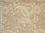 Tan paisley floral upholstery fabric