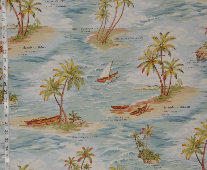 vintage hawaiian upholstery fabric