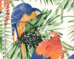 Tropical parrot fabric macaw