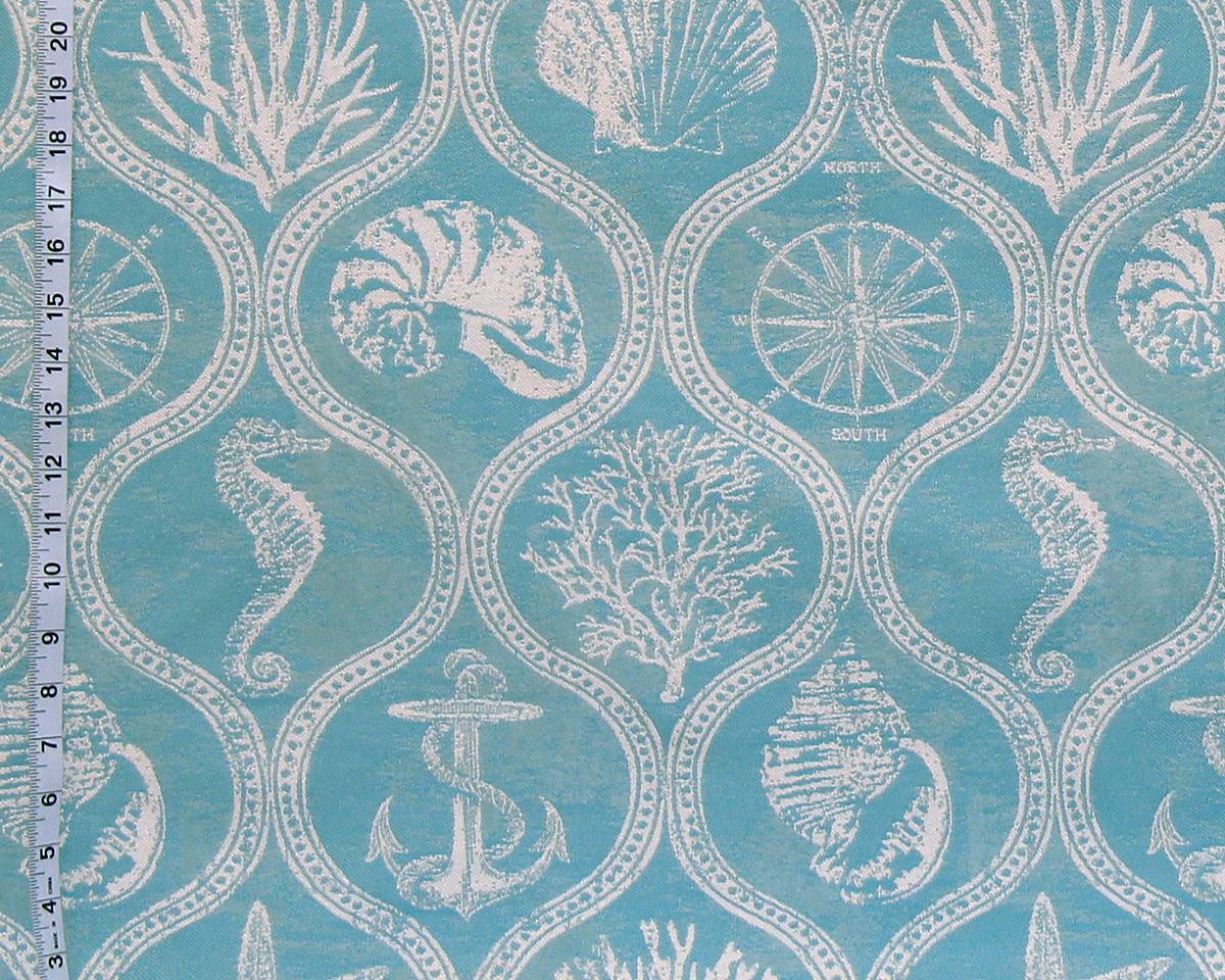 Blue Sea World Nautical Material for Sewing & Upholstery 