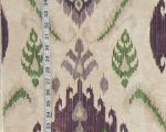 Green brown ikat fabric chenille velvet upholstery Remnant-16