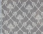 Nottingham lace curtain fabric ribbon flower ivory