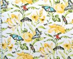 Yellow tulip fabric rose lily poppy butterfly