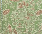 Clarence House fabric mid-century Asian garden green rose linen Rosina