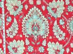 Red vintage Persian rug fabric linen