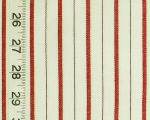 Red ticking stripe fabric berry REMNANT- 1 yd, 24"