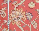 Orange seashell Indienne fabric floral Tree of Life