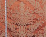 Orange silk damask fabric ikat Clarence House Valli rust