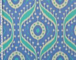 Clarence House fabric tribal aqua blue purple ikat  linen Tagore