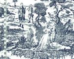 Blue toile fabric French country
