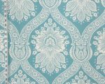 Blue colonial floral toile fabric modern