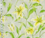 Waverly yellow lily fabric grey floral garden