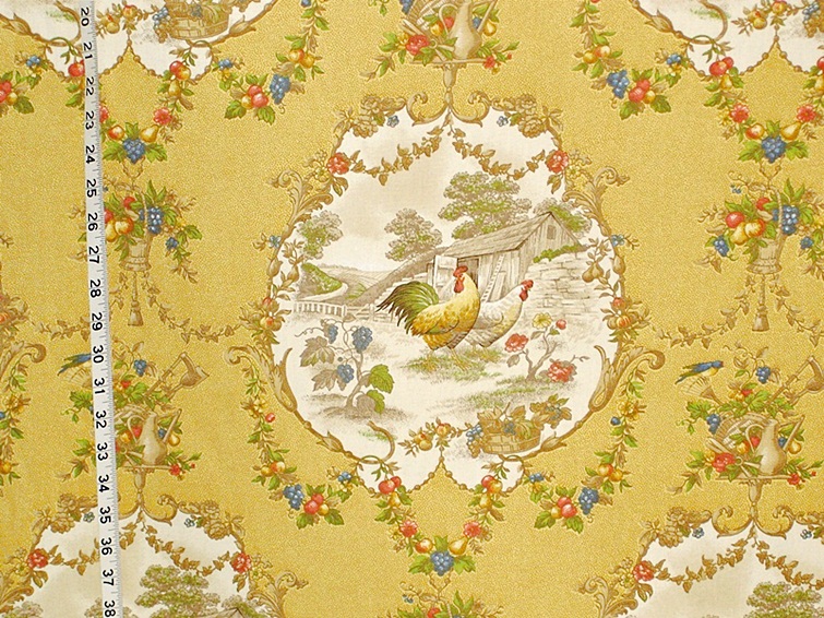 P.Kaufmann County Fair - Yellow Chicken toile fabric French