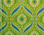 Clarence House fabric tribal blue green ikat linen Tagore