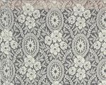 Nottingham lace curtain fabric floral medallion ivory