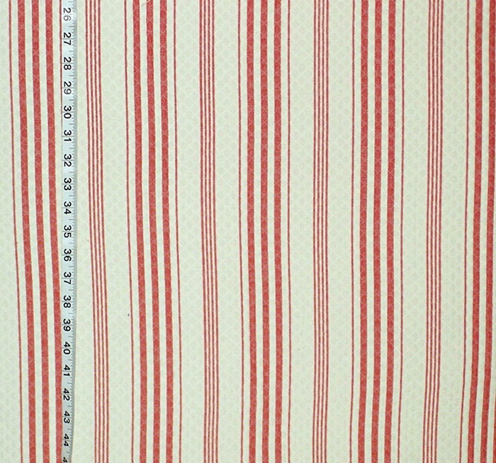 Orange red ticking stripe fabric matelasse upholstery from Brick House  Fabric: Novelty Fabric