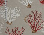 Red coral fabric seahorse Remnant- 33"