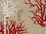 Red coral fabric seahorse
