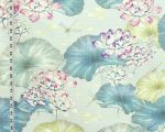 Waterlily  pond fabric dragonflies linen